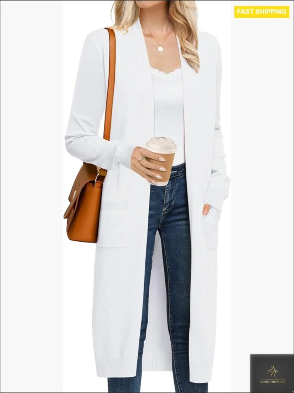 Trendy Long Cardigan Sweater Lightweight Open Front Maxi Duster Coat Pockets